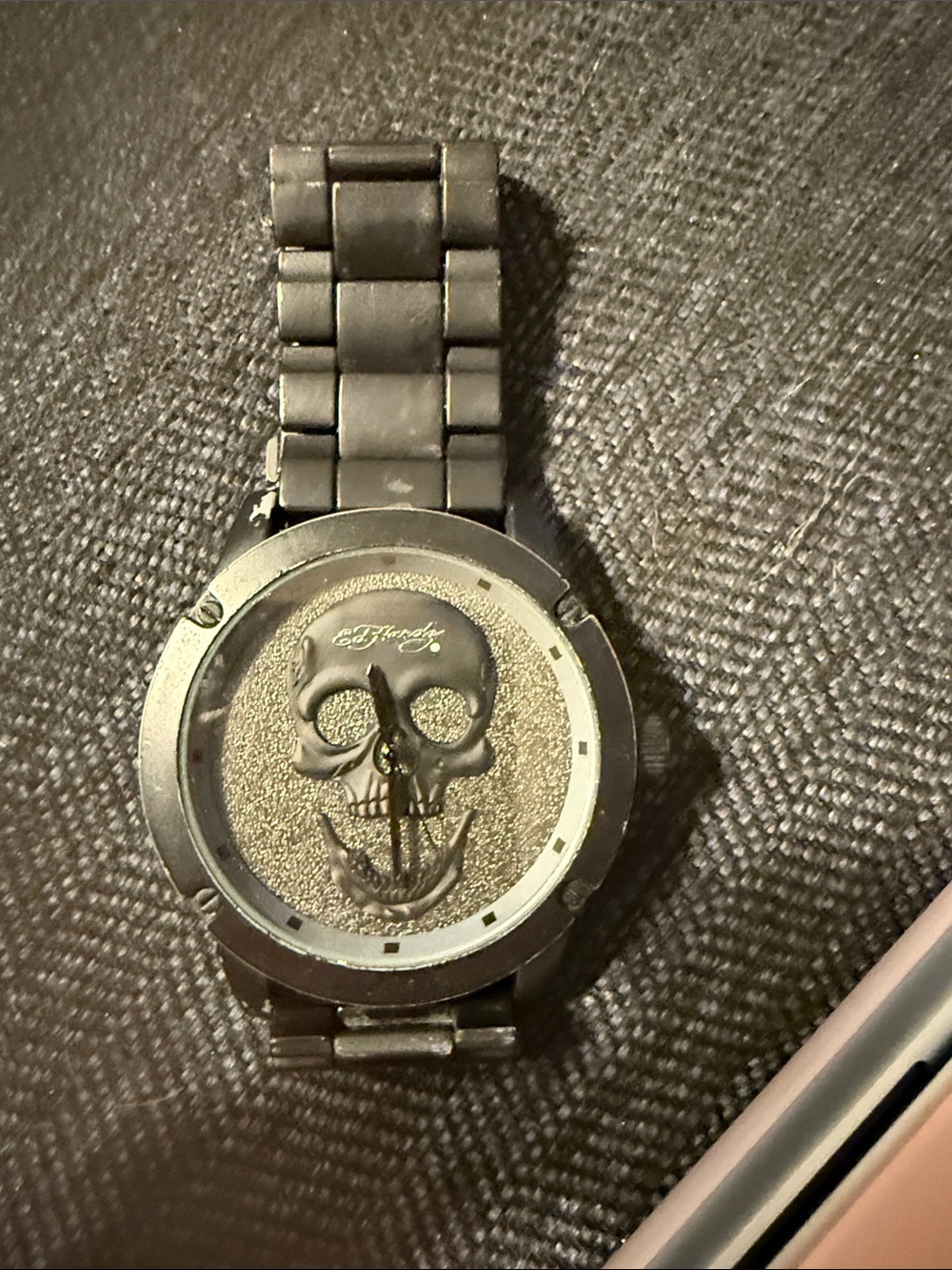Ed Hardy Men's Black Skull Dial Bracelet Watch